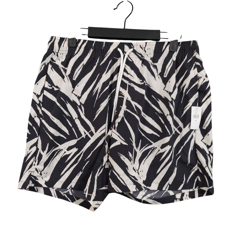 Gap Swim Shorts Mens XS Black White Abstract 6" Inseam GapFlex 774258-11-1 NWT